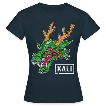 Kali Linux Administrateur de l'ordinateur Tux Dragon Head - T-shirt Femme - marine - Devant - AI Model Female 172 dark (172cm)