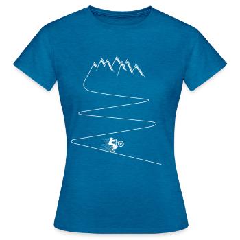 MTB Mountain Bike Enduro MTB Biker - Frauen T-Shirt - Antikblaues Saphir meliert - Vorne - AI Model Female 172 dark (172cm)