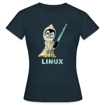 Nerd Linux computer scientist Linux software developer - Women's T-Shirt - navy - Front - AI Model Female 172 dark (172cm)