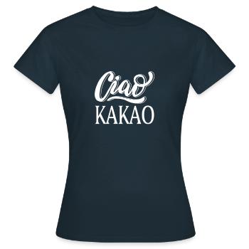 Ciao Cacao Adieu Au revoir À Tschau pour le cacao - T-shirt Femme - marine - Devant - AI Model Female 172 dark (172cm)
