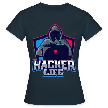 Hacker Life - T-shirt Femme - marine - Devant - AI Model Female 172 dark (172cm)