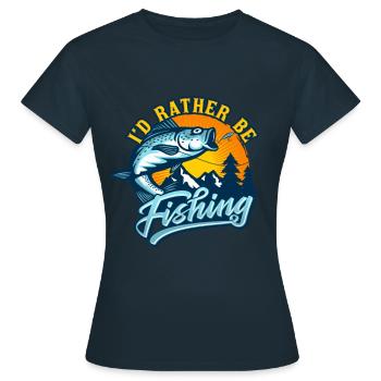 I'd rather be Fishing - Women's T-Shirt - navy - Front - AI Model Female 172 dark (172cm)