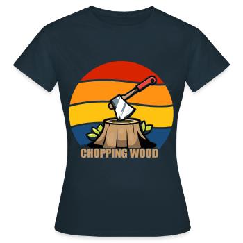 Chopping Wood Retro - Frauen T-Shirt - Navy - Vorne - AI Model Female 172 dark (172cm)