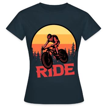 Ride Bike Retro - Women's T-Shirt - navy - Front - AI Model Female 172 dark (172cm)