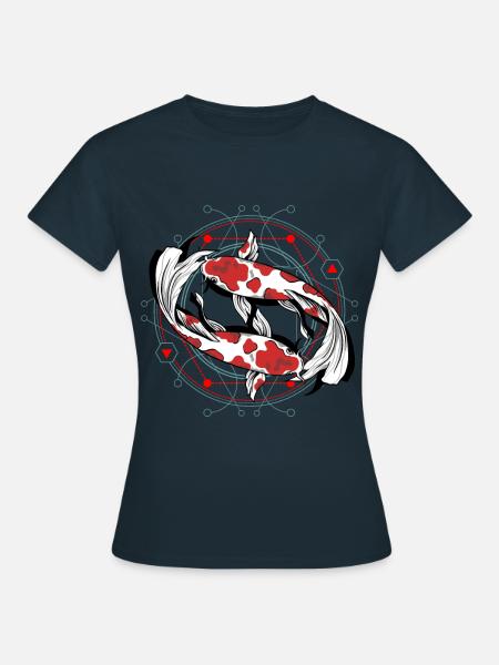 Koi Fisch - Frauen T-Shirt - Navy