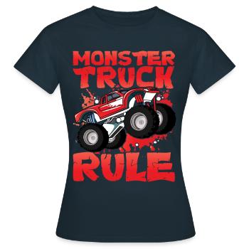 Règle du Monster Truck - T-shirt Femme - marine - Devant - AI Model Female 172 dark (172cm)