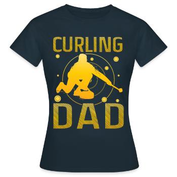 Curling Papa - T-shirt Femme - marine - Devant - AI Model Female 172 dark (172cm)