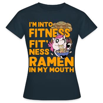Je suis dans Fitness fit fit ramen dans ma bouche - T-shirt Femme - marine - Devant - AI Model Female 172 dark (172cm)