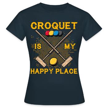 Croquet is my Happy Place - Frauen T-Shirt - Navy - Vorne - AI Model Female 172 dark (172cm)