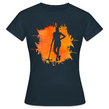 Krocket Retro - Frauen T-Shirt - Navy - Vorne - AI Model Female 172 dark (172cm)