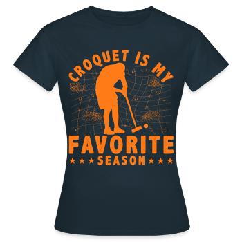 Croquet is my favorite Season - Frauen T-Shirt - Navy - Vorne - AI Model Female 172 dark (172cm)