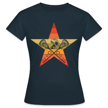 Lacrosse - Frauen T-Shirt - Navy - Vorne - AI Model Female 172 dark (172cm)