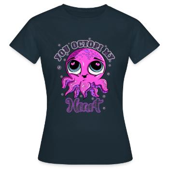 Pretty-Pretty You Octopi My Heart Squid Adorable - Frauen T-Shirt - Navy - Vorne - AI Model Female 172 dark (172cm)