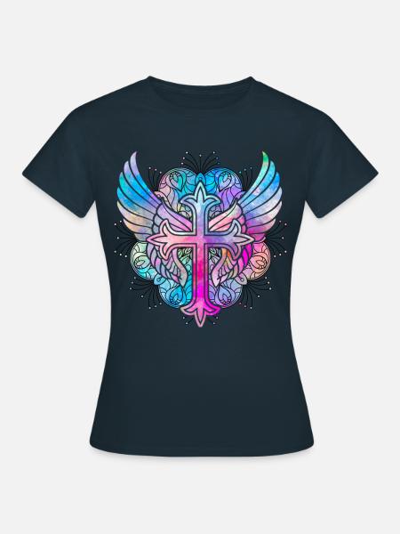 Christianity Cross - Women's T-Shirt - navy