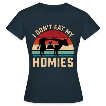 Je ne mange pas mes homies - T-shirt Femme - marine - Devant - AI Model Female 172 dark (172cm)
