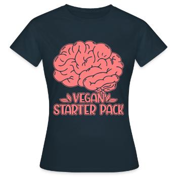 Pack de démarrage végétalien - T-shirt Femme - marine - Devant - AI Model Female 172 dark (172cm)