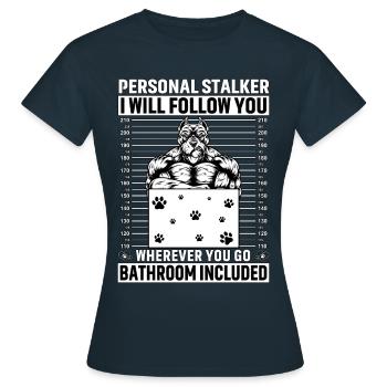 Pitbull Personal Stalker - T-shirt Femme - marine - Devant - AI Model Female 172 dark (172cm)