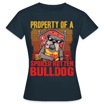Propriété d’un bouledogue pourri gâté - T-shirt Femme - marine - Devant - AI Model Female 172 dark (172cm)