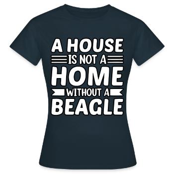 Une maison n’est pas une maison sans Beagle - T-shirt Femme - marine - Devant - AI Model Female 172 dark (172cm)