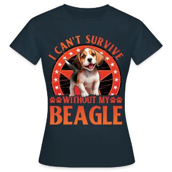 Je ne peux pas survivre sans mon Beagle - T-shirt Femme - marine - Devant - AI Model Female 172 dark (172cm)