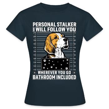 Beagle Personal Stalker - T-shirt Femme - marine - Devant - AI Model Female 172 dark (172cm)
