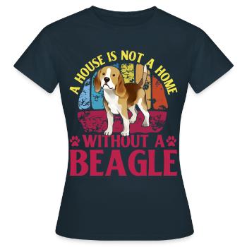 Une maison n’est pas une maison sans Beagle - T-shirt Femme - marine - Devant - AI Model Female 172 dark (172cm)