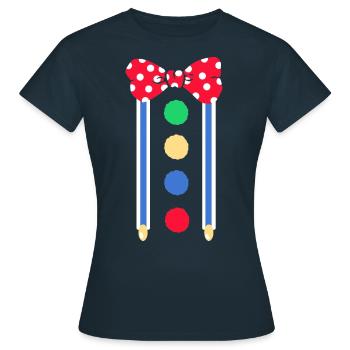 Costume de clown pour le défilé du carnaval - T-shirt Femme - marine - Devant - AI Model Female 172 dark (172cm)