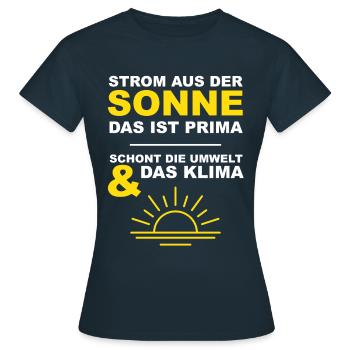 Umweltschutz Klimaschutz Solar - Frauen T-Shirt - Navy - Vorne - AI Model Female 172 dark (172cm)