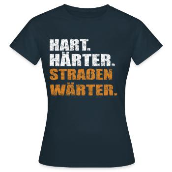 Hart Härter Straßenwärter | Construction de routes - T-shirt Femme - marine - Devant - AI Model Female 172 dark (172cm)