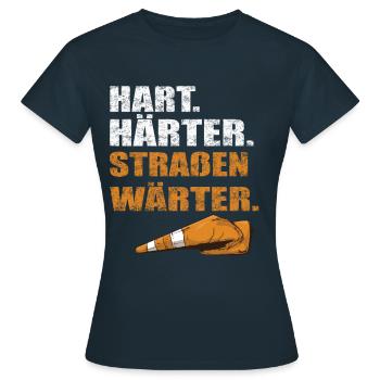 Hart Härter Straßenwärter | Construction de routes - T-shirt Femme - marine - Devant - AI Model Female 172 dark (172cm)