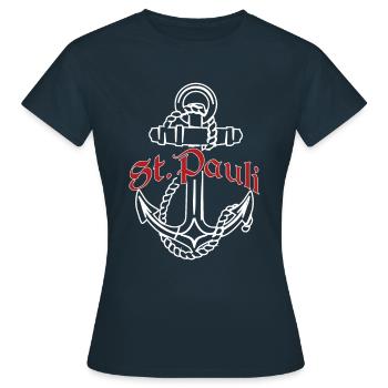 St Pauli Anker Paulianer Hambourg Sankt Pauli - T-shirt Femme - marine - Devant - AI Model Female 172 dark (172cm)
