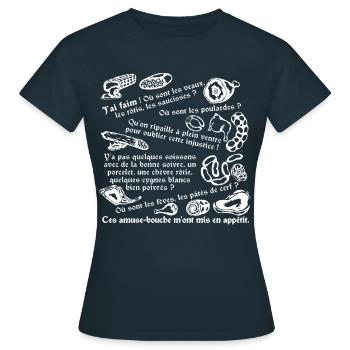 Besucher - ich habe Hunger - Frauen T-Shirt - Navy - Vorne - AI Model Female 172 dark (172cm)