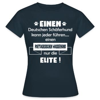 Portugiesischer Wasserhund - Frauen T-Shirt - Navy - Vorne - AI Model Female 172 dark (172cm)