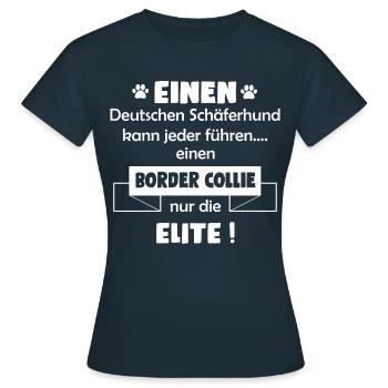 Border Collie Hund - Border Collie - Frauen T-Shirt - Navy - Vorne - AI Model Female 172 dark (172cm)