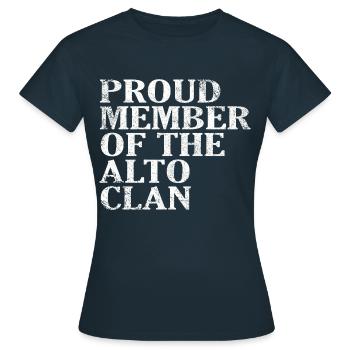 Fier membre du Crue du Clan Alto - T-shirt Femme - marine - Devant - AI Model Female 172 dark (172cm)