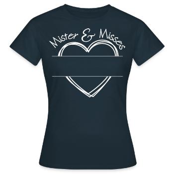Mr. and Mrs. Template Mr. Misses Mr Mrs. Herz - Women's T-Shirt - navy - Front - AI Model Female 172 dark (172cm)
