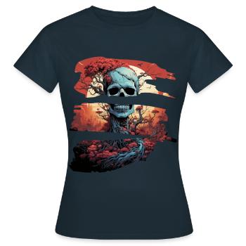 Bones and roots - Frauen T-Shirt - Navy - Vorne - AI Model Female 172 dark (172cm)