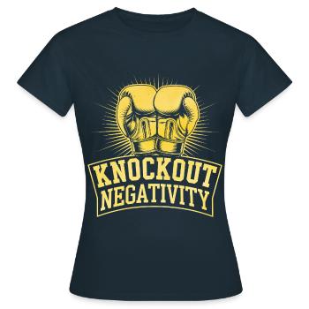 Knockout Negativity Boxer Sports Musculation - T-shirt Femme - marine - Devant - AI Model Female 172 dark (172cm)