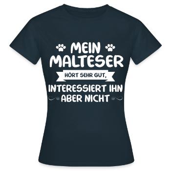 Malteser Hund - Malteser - Frauen T-Shirt - Navy - Vorne - AI Model Female 172 dark (172cm)