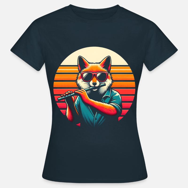 Fox Flute - Women's T-Shirt - navy