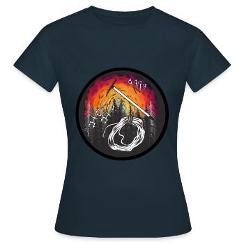 Alpiniste nature loisirs désert montagne sommet - T-shirt Femme - marine - Devant - AI Model Female 172 dark (172cm)