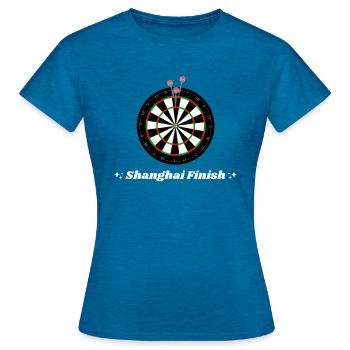 Darts WM World Cup Shanghai Finish - Frauen T-Shirt - Antikblaues Saphir meliert - Vorne - AI Model Female 172 dark (172cm)