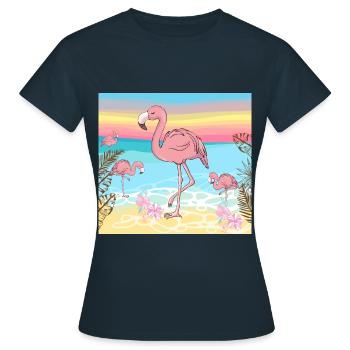 Flamingo - T-shirt Femme - marine - Devant - AI Model Female 172 dark (172cm)