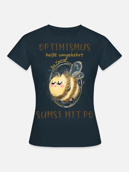 Biene Optimismus Sumsi mit Po - Frauen T-Shirt - Navy