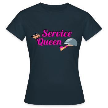 Damen Service Queen Kellner Bedienung Barkeeper - Frauen T-Shirt - Navy - Vorne - AI Model Female 172 dark (172cm)