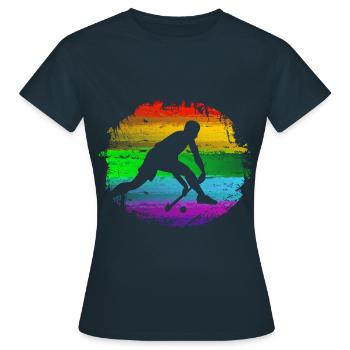 Hockey - Frauen T-Shirt - Navy - Vorne - AI Model Female 172 dark (172cm)