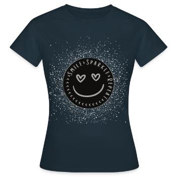 Smile Sparkle Repeat - Women's T-Shirt - navy - Front - AI Model Female 172 dark (172cm)