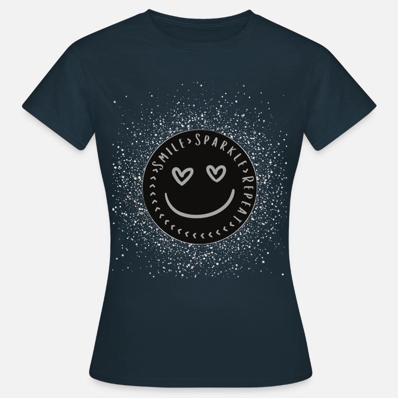 Smile Sparkle Repeat - Women's T-Shirt - navy