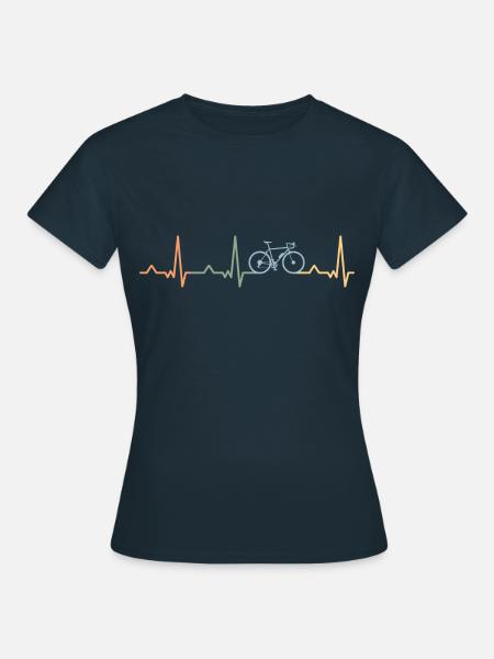 Fiets racefiets hartslag hartslag fiets fiets - Vrouwen T-shirt - navy