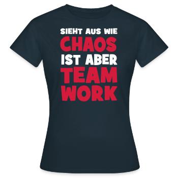 Teamwork - Frauen T-Shirt - Navy - Vorne - AI Model Female 172 dark (172cm)